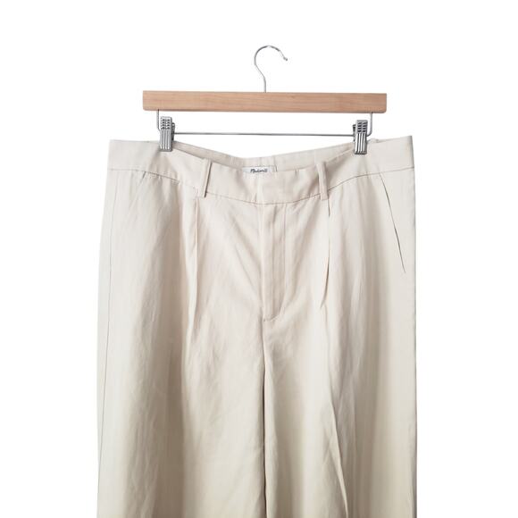 Madewell NWT Slouchy Straight Pants in Drapey Twill Cream Size 14 - Picture 2 of 9
